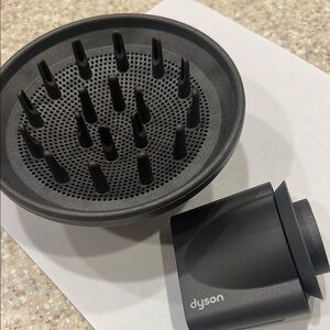 Dyson Black Hair Dryer Diffuser and nozzle attachment